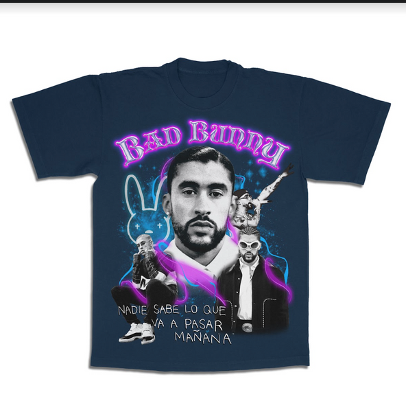 Scam Likely Bad Bunny V2 Navy Tee – Urban Necessities