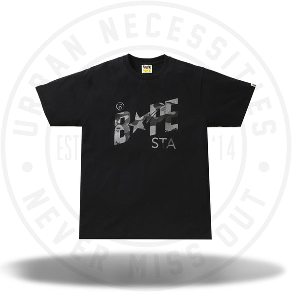 BAPE Reflection Camo Bapesta Tee Black/Black – RvceShops