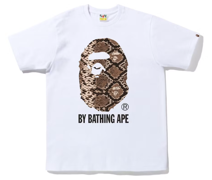 BAPE Snake By Bathing Ape Tee White Beige
