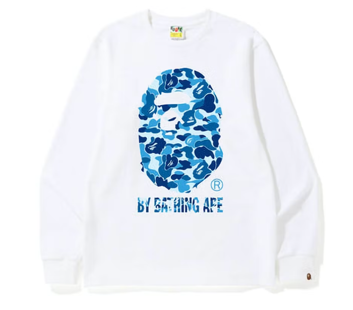 BAPE ABC Camo By Bathing Ape L/S Tee (FW22) White Blue