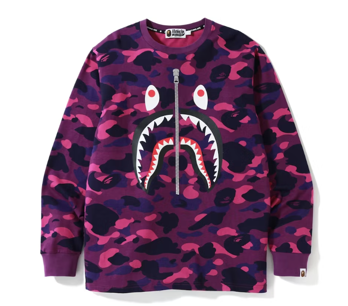 BAPE Color Camo Shark L/S Tee Purple – Urban Necessities