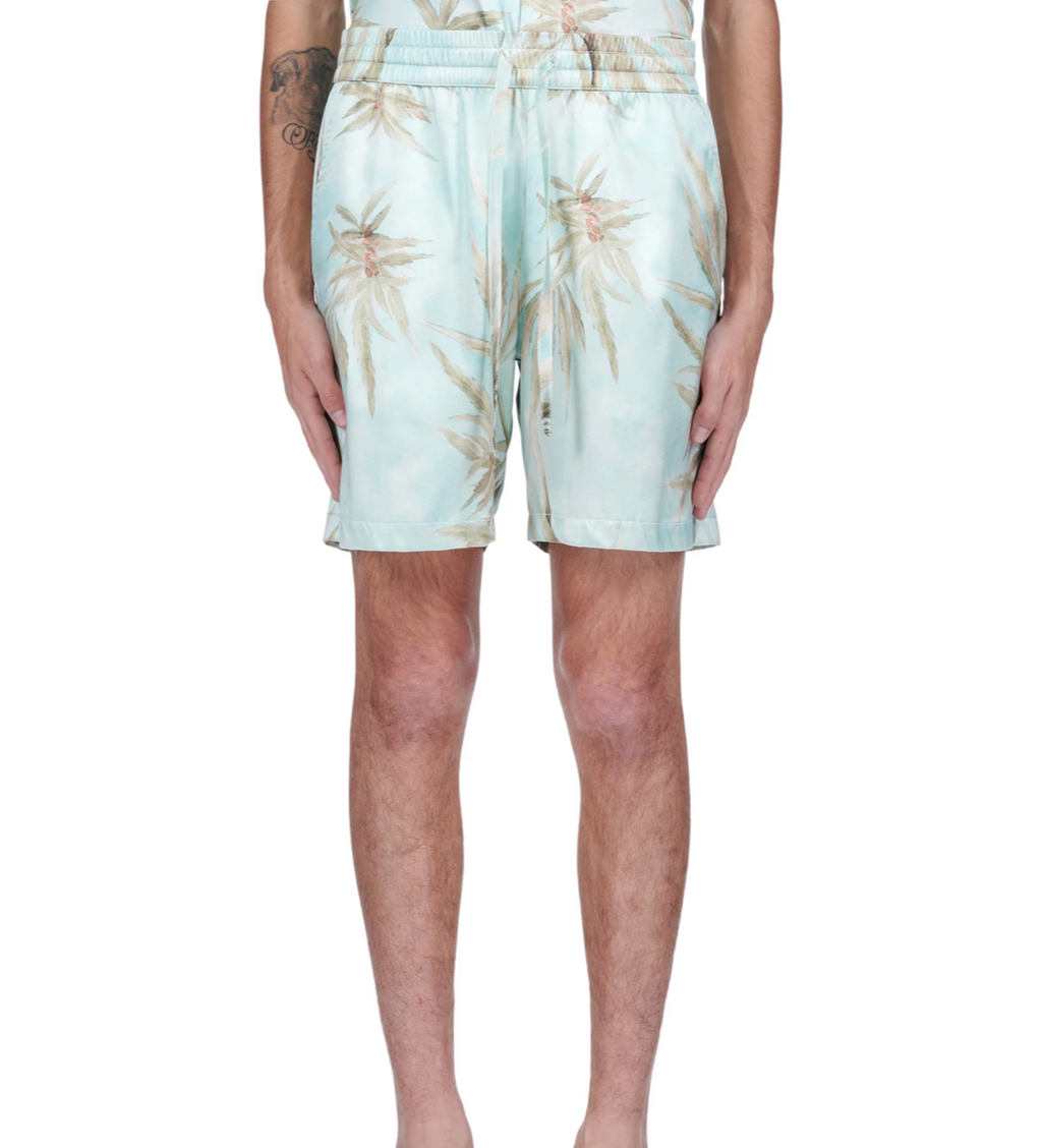 NAHMIAS - Hemp Leaves Silk Shorts