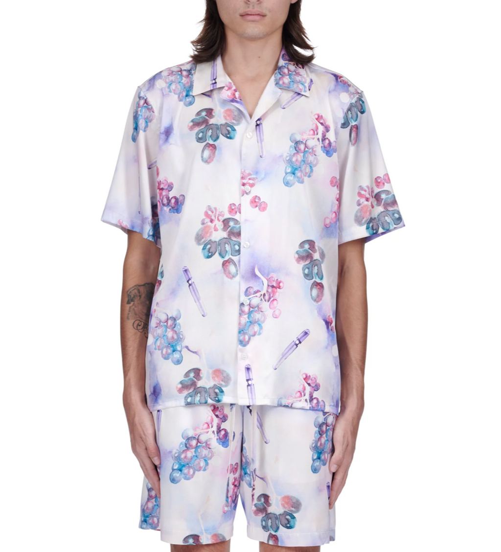 NAHMIAS - Grape Swishers Silk S/S Button Down