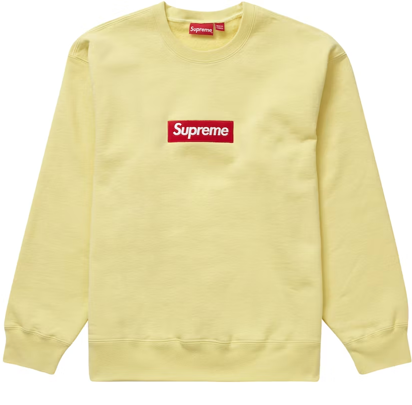 Supreme Box Logo Crewneck (FW22) Pale Yellow – Urban Necessities