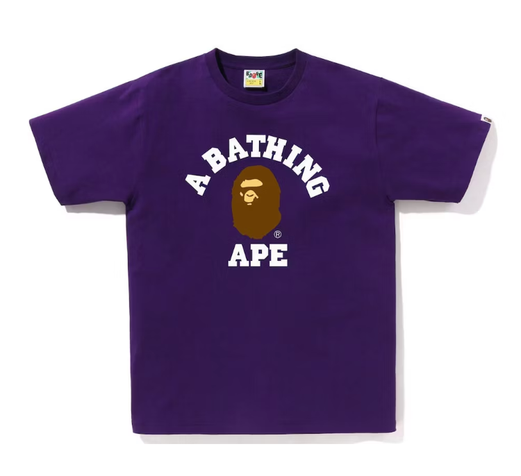 BAPE College Tee (SS23) Purple