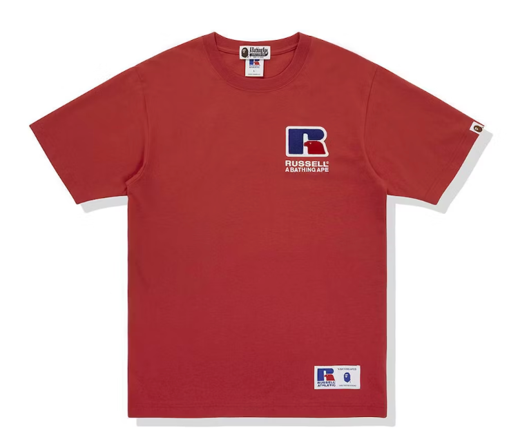 BAPE x Russell College Tee Red