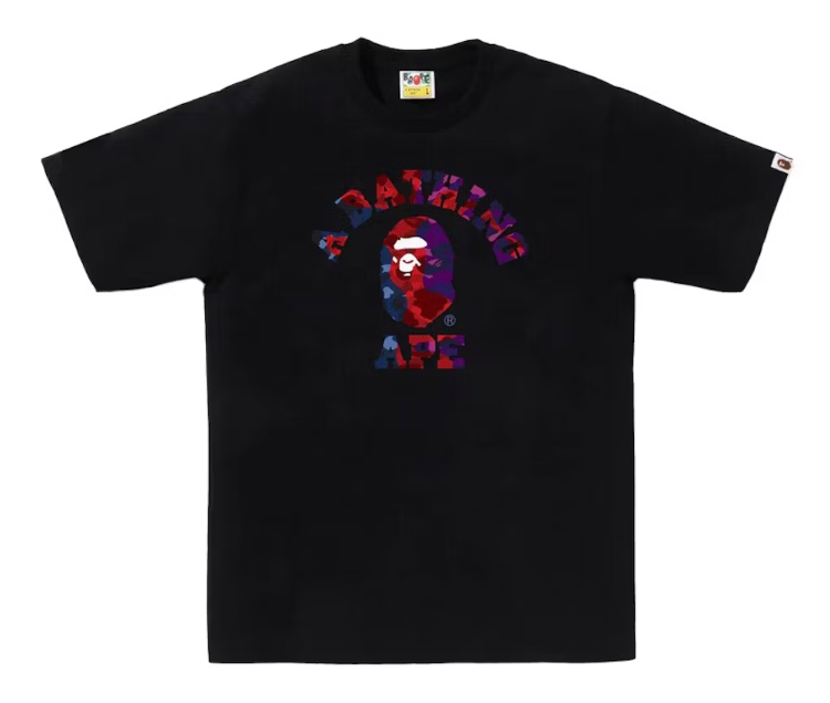 BAPE Color Camo Crazy College Tee Black