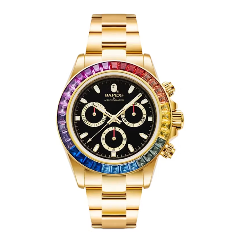 🔥Sold🔥 A Bathing Ape Type 1 Gold Bapex Watch | A bathing ape, Gold,  Watches