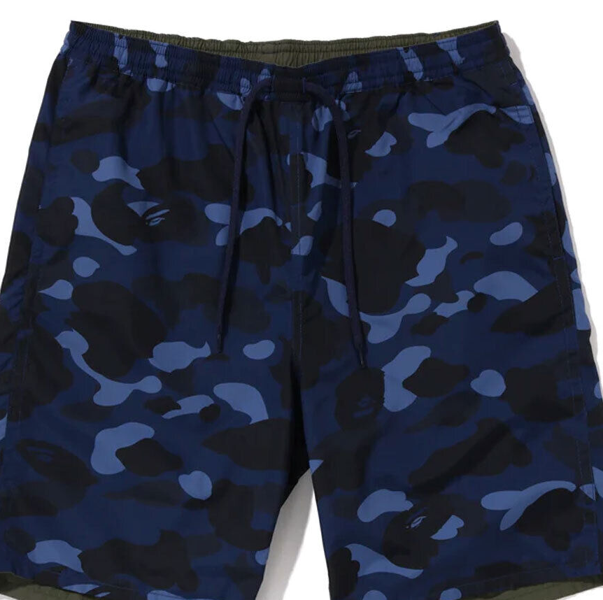 BAPE Color Camo Reversible Shorts Navy