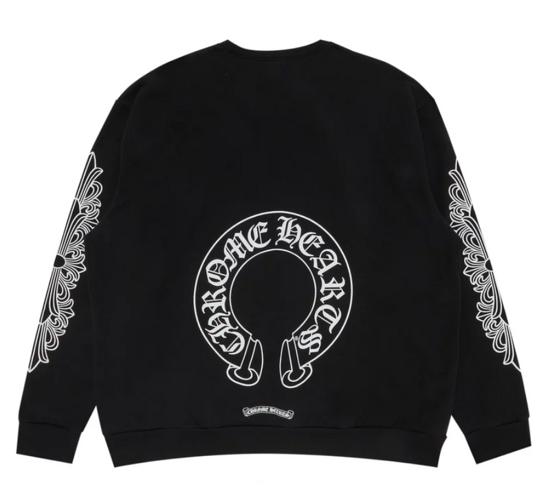 Chrome Hearts Horseshoe Logo Crewneck Sweatshirt 'Black' – Urban ...