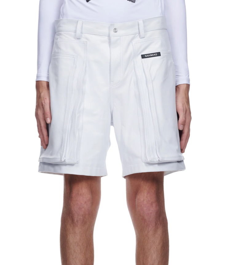 NAHMIAS - Leather Carpenter Shorts - White