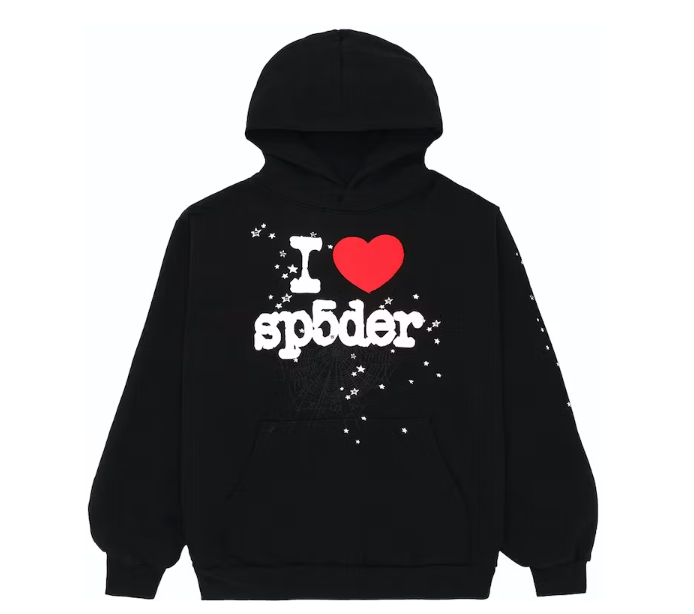 Sp5der I Heart SP5 Souvenir Hoodie Black