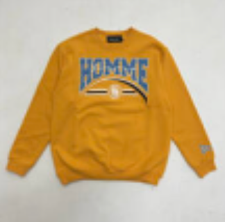 Homme Femme - Embroidered Global Logo Crewneck Orange