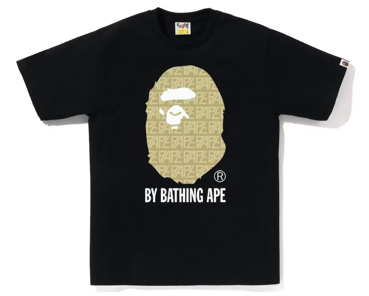 BAPE Logo Monogram By Bathing Ape Tee Black Beige