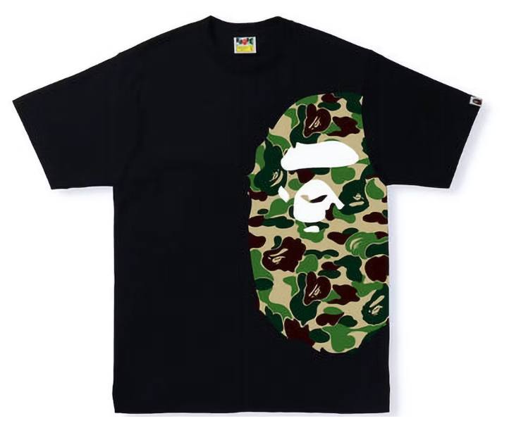 BAPE ABC Camo Side Big Ape Head Tee Black/Green