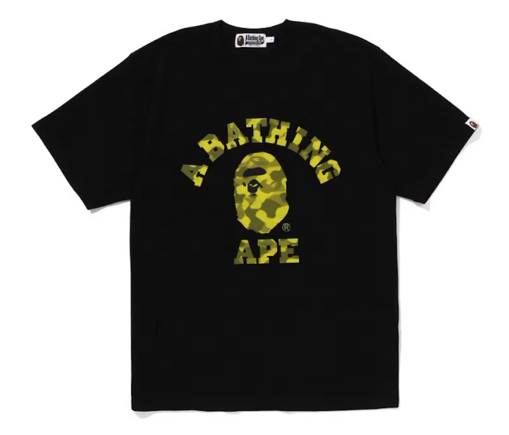 BAPE Radiation Camo College Tee Black