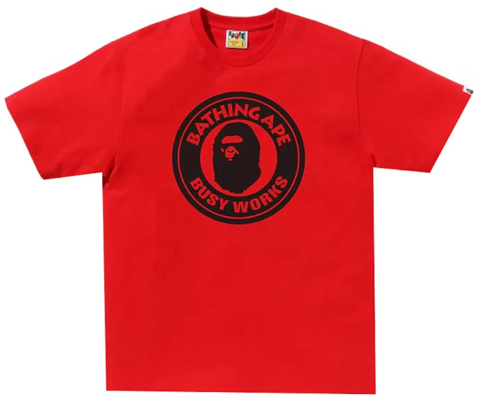 BAPE Bicolor Busy Works Tee Red
