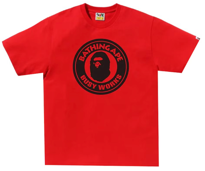 BAPE Bicolor Busy Works Tee Red Urban Necessities