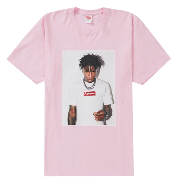 Supreme pink online t shirt