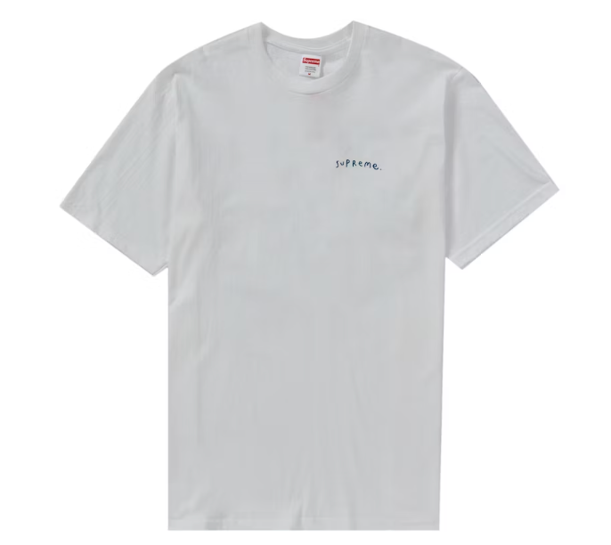 Supreme white best sale logo tee