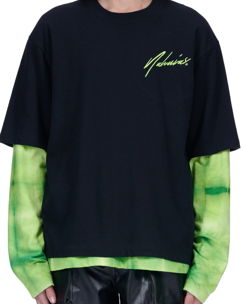 NAHMIAS - Green Tie Dye Double Sleeve Top