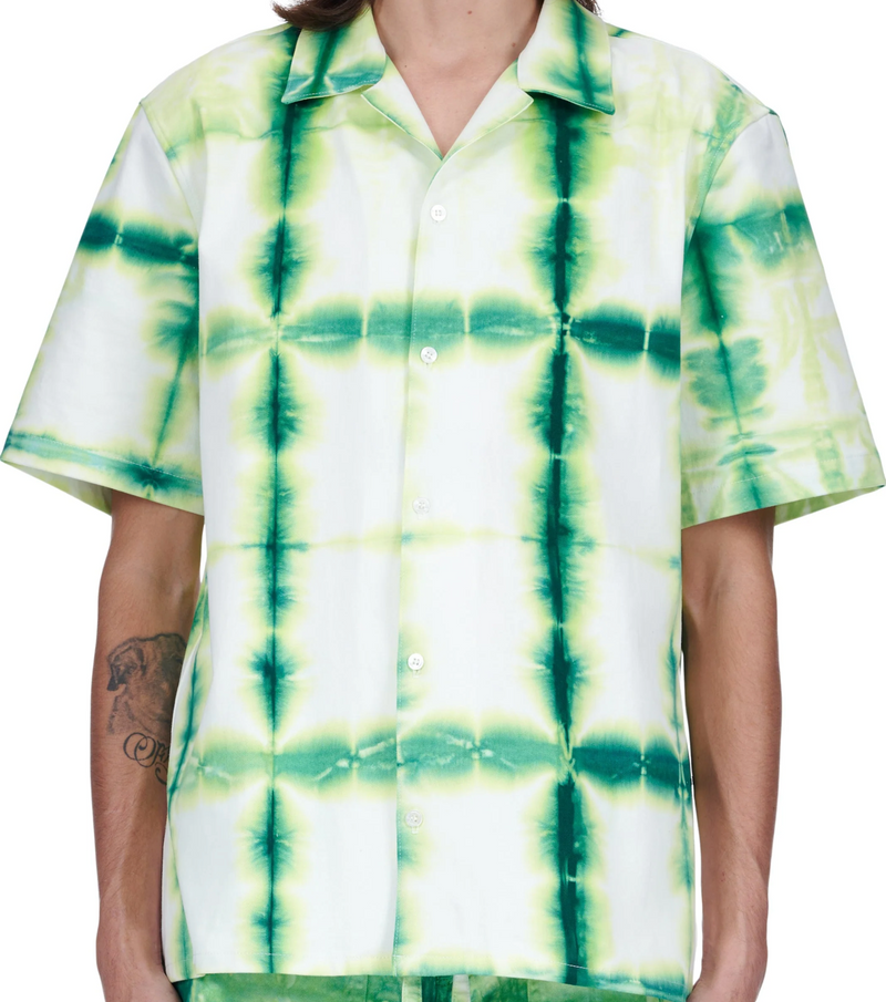 NAHMIAS - Tye Dye S/S Button Down (green)