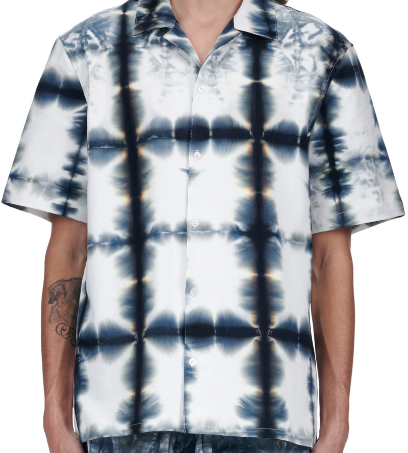 NAHMIAS - Tye Dye S/S Button Down (blue)