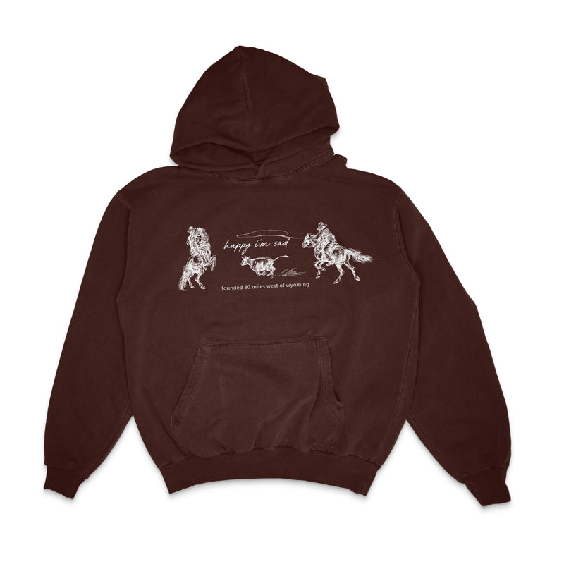 Happy I'm Sad - 80 Miles West Hoodie (Brown)