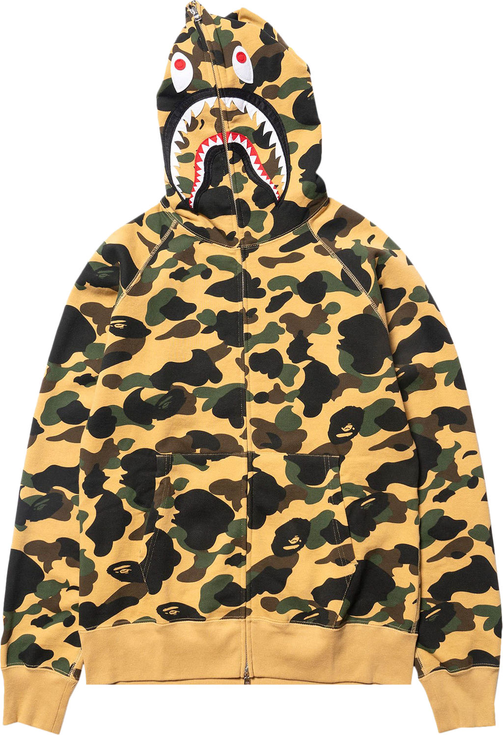 BAPE 1st Camo Shark Full Zip Hoodie 'Yellow'