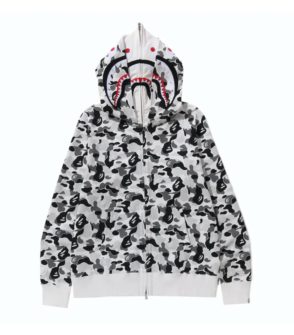 BAPE ABC Camo Double Shark Full Zip Hoodie (FW23) 'Grey'