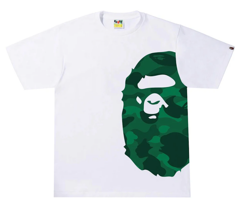 BAPE Color Camo Side Big Ape Head Tee White Green Urban Necessities