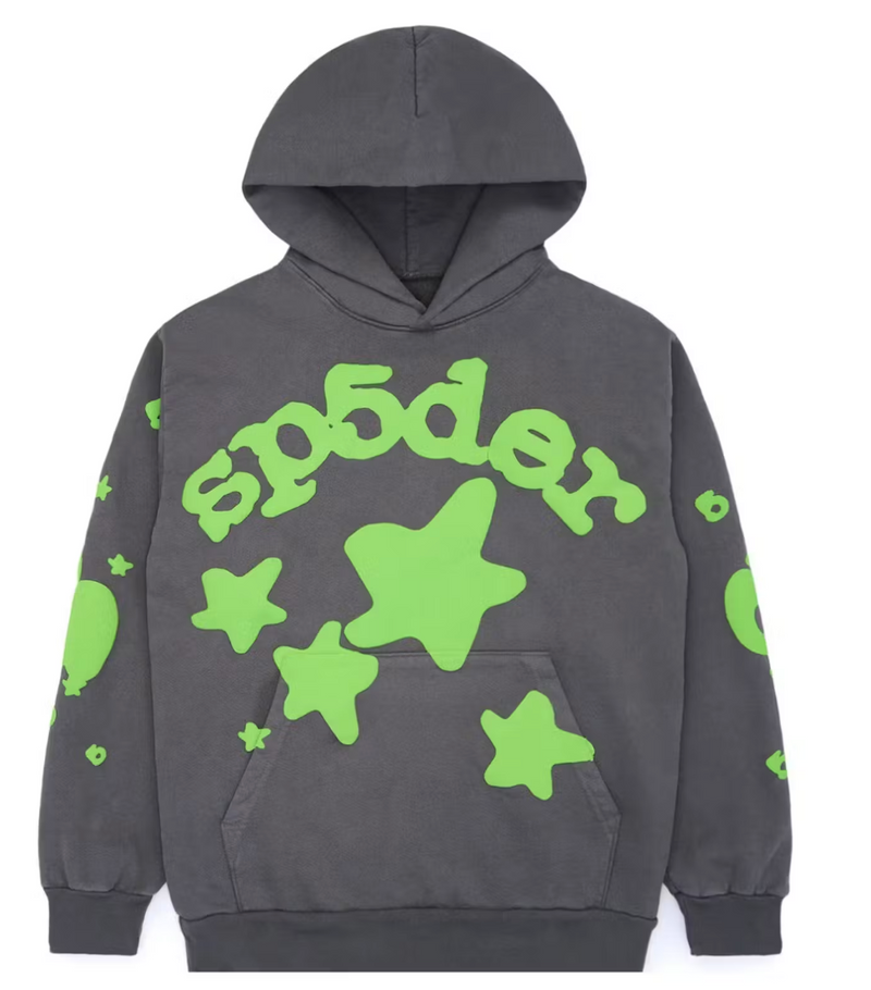 Sp5der Beluga Hoodie Grey Green