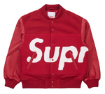 Supreme Big Logo Chenille Varsity Jacket Red