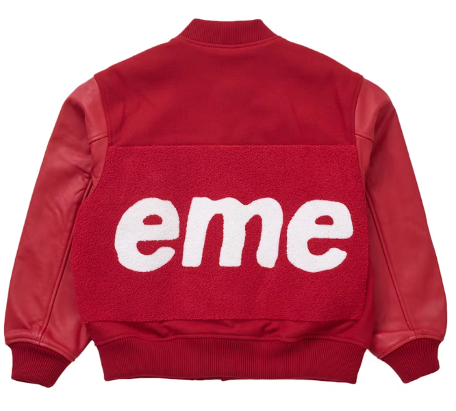 Supreme Big Logo Chenille Varsity Jacket Red