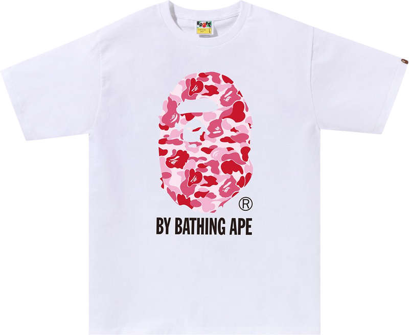 Transparent Pink Bape Logo BAPE ABC Camo By Bathing Ape Tee 'White