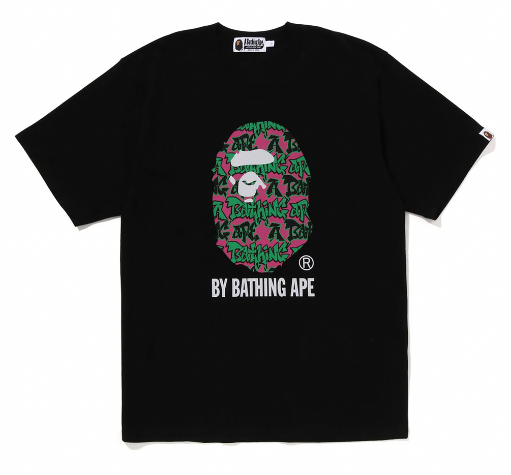 BAPE Graffiti Pattern by Bathing Ape Tee (Black/Green/Pink) 