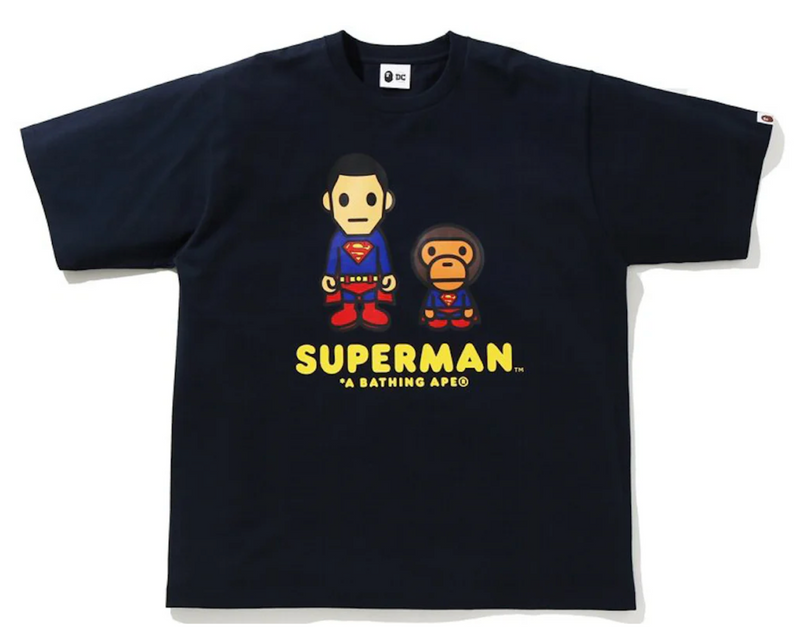 BAPE x DC Baby Milo Superman Relaxed Fit Tee 'Navy'