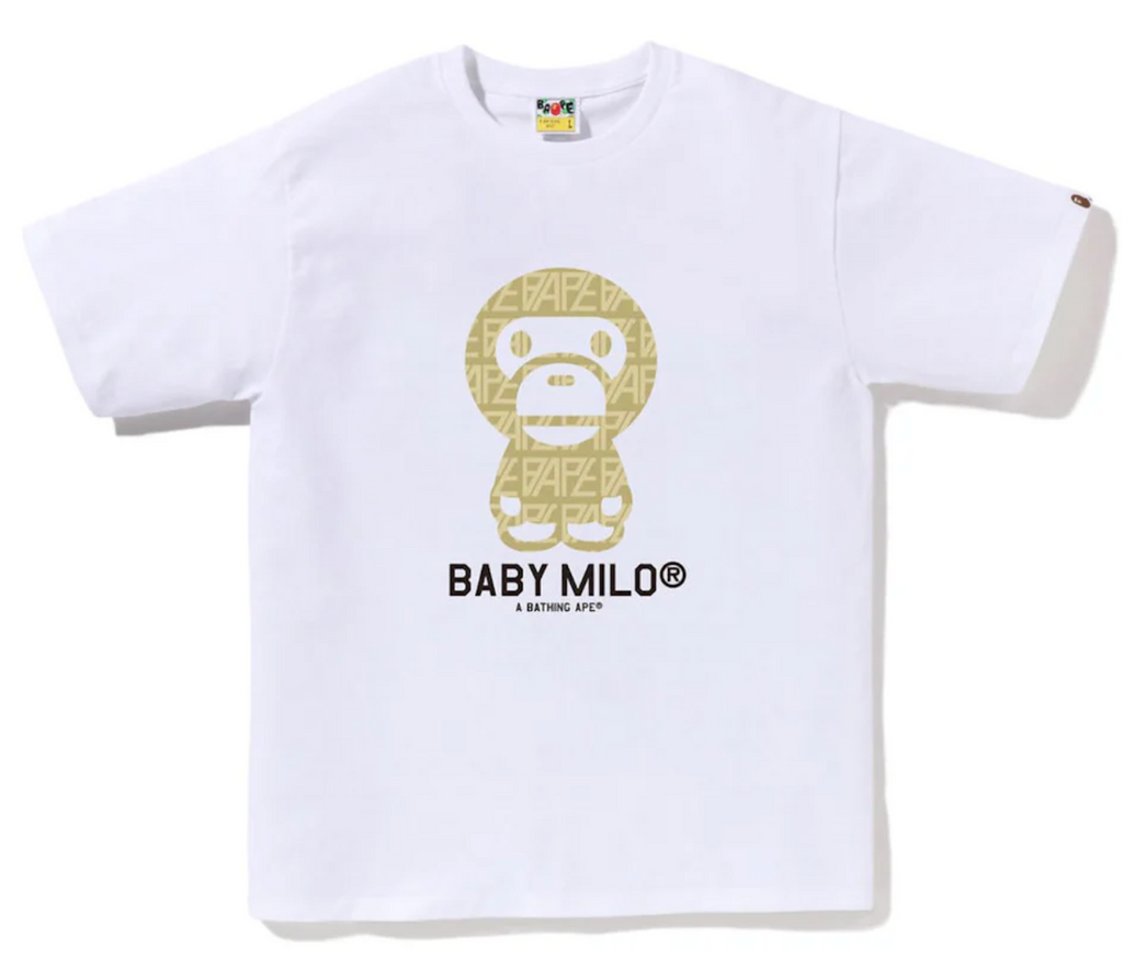 BAPE Logo Monogram Baby Milo Tee 'White/Beige'