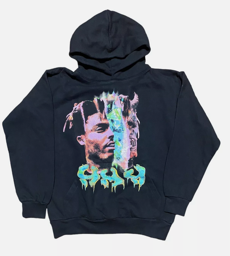 Juice Wrld x Vlone Hoodie Moncler Genius MEN SWEATSHIRTS zip up Black FledermausShops