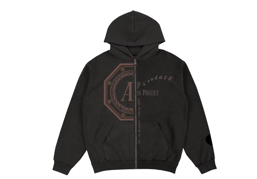 Travis Scott CJ x Audemars Piguet Split Logo Zip Up Hoodie Black