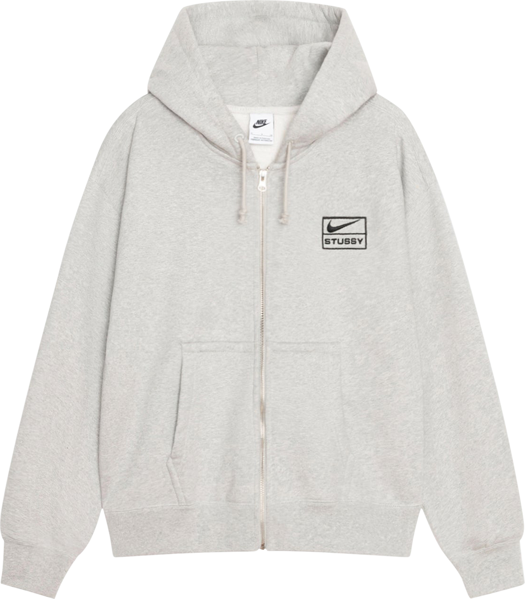 Nike x Stussy Stone Washed Fleece Zip Hoodie 'Grey Heather'