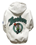 BOSTON CELTICS 1946 LIGHTWEIGHT VEGAN ZIP-UP HOODED JACKET White