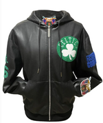 BOSTON CELTICS 1946 LIGHTWEIGHT VEGAN ZIP-UP HOODED JACKET Black