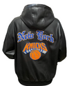 NEW YORK KNICKS 1946 LIGHTWEIGHT VEGAN ZIP-UP HOODED JACKET Black