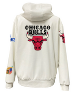 CHICAGO BULLS LIGHTWEIGHT VEGAN ZIP-UP HOODED JACKET WHITE