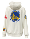 GOLDEN STATE WARRIORS CLIPPERS LIGHTWEIGHT VEGAN ZIP-UP HOODED JACKET WHITE