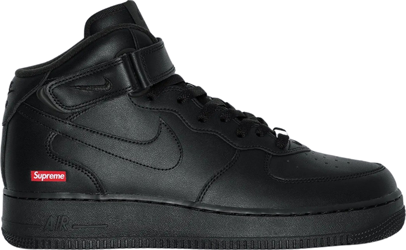Supreme x Air Force 1 Mid 'Box Logo - Triple Black' - FZ8784 001