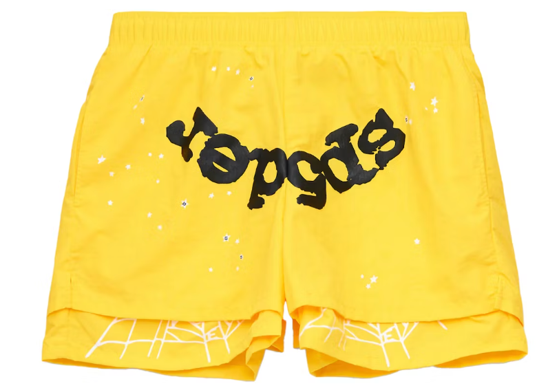 Sp5der OG Web Double Layer Short Yellow