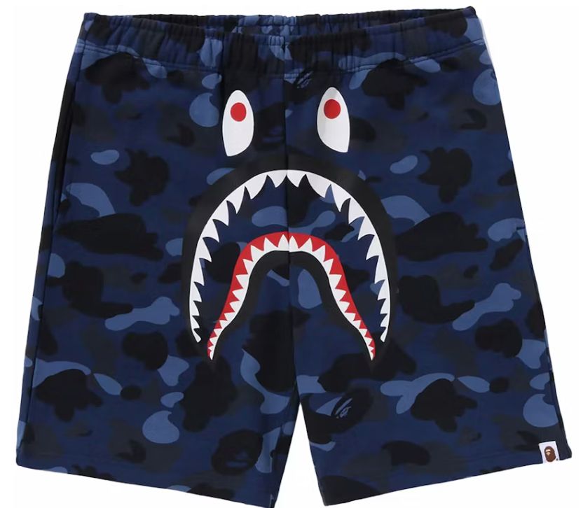 BAPE Color Camo Shark Sweat Shorts (SS24) Navy – Urban