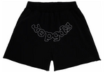 Sp5der OG Logo Embroidered Sweatshort Black